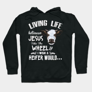 living life jesus cow Hoodie